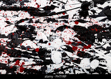 Abstrakte Malerei auf Leinwand im Stil von Jackson Pollock Layered Stockfoto
