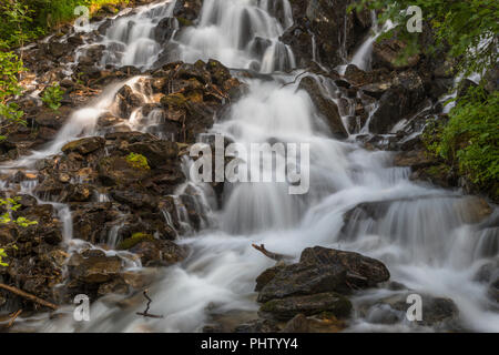 Versteckten Wasserfall, Duisitzkarsee, Obertal, Schladminger Tauern, Schladming, Steiermark, Österreich Stockfoto