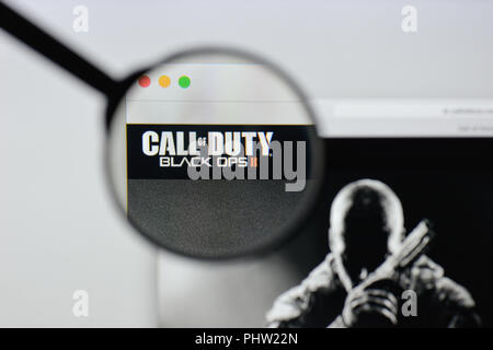 Mailand, Italien - 20 August 2018: Call Of Duty: Black Ops II Website Homepage. Call Of Duty: Black Ops II Logo sichtbar. Stockfoto