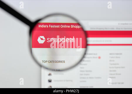 Mailand, Italien - 20 August 2018: Snapdeal Website Homepage. Snapdeal Logo sichtbar. Stockfoto