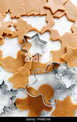 Metall Ausstecher für Lebkuchen. Stockfoto