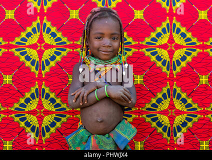 Mumuhuila Stamm girl portrait, Huila Provinz, Chibia, Angola Stockfoto