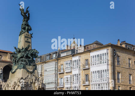 Denkmal für die Schlacht von Vitoria auf die Virgen Platz in Vitoria Gasteiz, Spanien Stockfoto