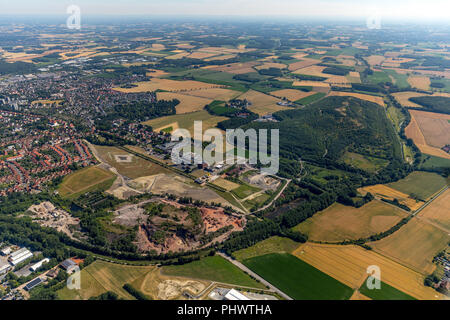 Zeche Wesfalen dump, Ahlen Bergbau dump, Werse Renaturierung, Industrial Park, Westfalen Colliery Industrial Park, Fördertürme, zeche Türme, G Stockfoto