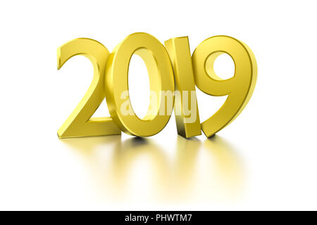 Golden Frohes neues Jahr 2019 Stockfoto
