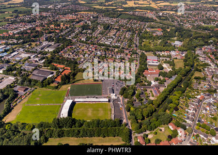 Werse-Stadion, Wersestadion, ein Fußballplatz, ein Fußball-Stadion, ROT WEISS AHLEN e.V., Ahlen, Ruhrgebiet, Nordrhein-Westfalen, Deutschland, DEU, Europa, Stockfoto