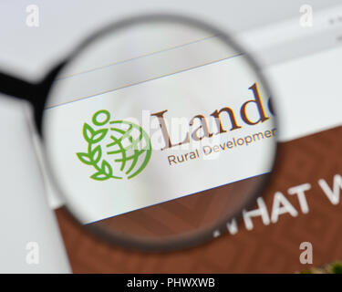 Mailand, Italien - 20 August 2018: landesa Homepage. Landesa Logo sichtbar. Stockfoto