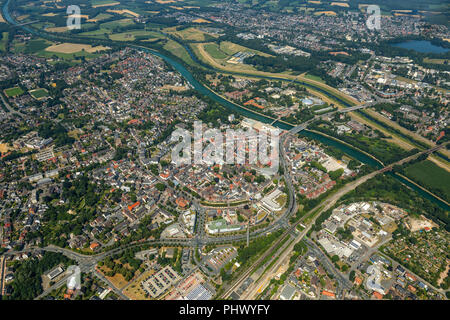 Überblick über die Dorsten Innenstadt mit Westwall, Southwall, Osstwall, Süden Graben, Ostgraben und Marktplatz, Ansicht von Süden, Dorsten, Ruhrgebiet Stockfoto