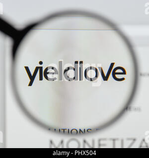 Mailand, Italien - 20 August 2018: Yieldlove Website Homepage. Yieldlove Logo sichtbar. Stockfoto