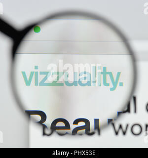 Mailand, Italien - 20 August 2018: vizzuality Homepage. Vizzuality Logo sichtbar. Stockfoto