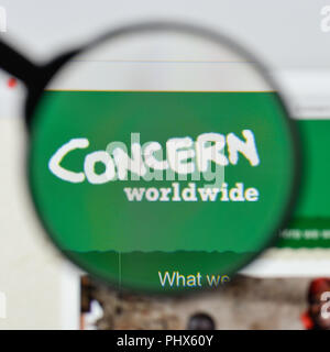 Mailand, Italien - 20 August 2018: Sorge Homepage. Sorge Logo sichtbar. Stockfoto