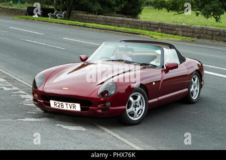 1998 90s Red TVR Chimäre bei Hoghton Towers jährlicher Oldtimer-Rallye, Großbritannien Stockfoto