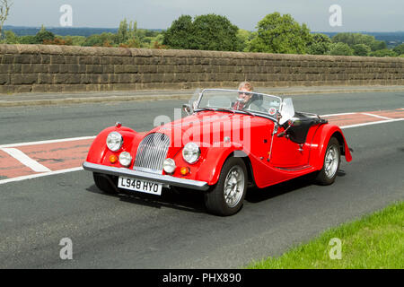 1994 rot Morgan Classic Cars, Veteran, restauriert, Auto, Classic, Fahrzeug, Vintage, Auto, Alte, Transport, retro, Transport, Großbritannien Stockfoto
