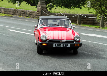 1975 MG Midget 1500 klassische Autos, Veteran, restauriert, Auto, Classic, Fahrzeug, Vintage, Auto, Alte, Transport, retro, Transport, Großbritannien Stockfoto