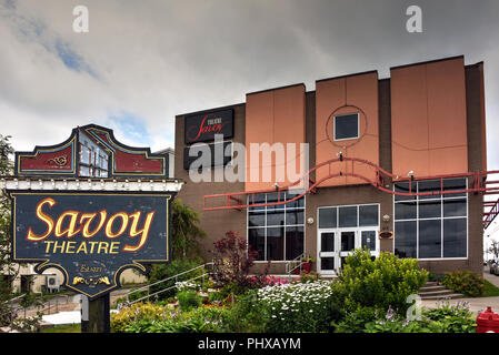 Glace Bay, NS, Kanada - 2 August 2018: Das Savoy Theater wurde 1927 gegründet und im Jahre 1976 eröffnet. Es hat viele Ereignisse über die Jahre gehalten Stockfoto