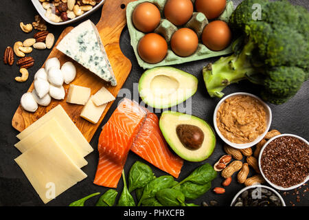 Keto Diät Lebensmittel Zutaten Stockfoto