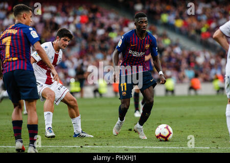 Barcelona, Spanien. 2. September 2018. Armenian Dembele des FC Barcelona in der Liga Spiel zwischen dem FC Barcelona gegen Huesca im Camp Nou Stadion in Barcelona, am 02. September 2018, Spanien. 2. Sep 2018. Quelle: AFP 7/ZUMA Draht/Alamy leben Nachrichten Stockfoto