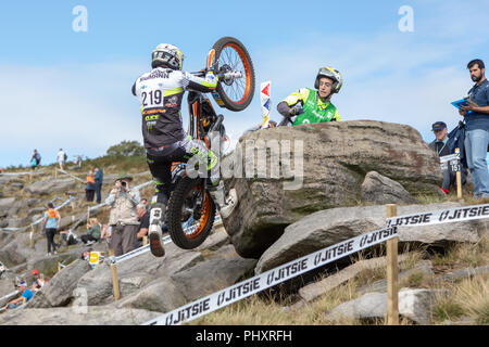 Silsden, Großbritannien. 2. September 2018. Die besten internationalen Reiter Wettbewerb die britische Runde der Welt Studien GP. Ergebnisse - Platz 1 - Toni Bou. Zweiter Adam Raga. Dritte - Miquel Gelabert. Vierte - takahisa Fujinami. Credit: RHB/Alamy leben Nachrichten Stockfoto