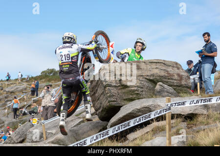 Silsden, Großbritannien. 2. September 2018. Die besten internationalen Reiter Wettbewerb die britische Runde der Welt Studien GP. Ergebnisse - Platz 1 - Toni Bou. Zweiter Adam Raga. Dritte - Miquel Gelabert. Vierte - takahisa Fujinami. Credit: RHB/Alamy leben Nachrichten Stockfoto