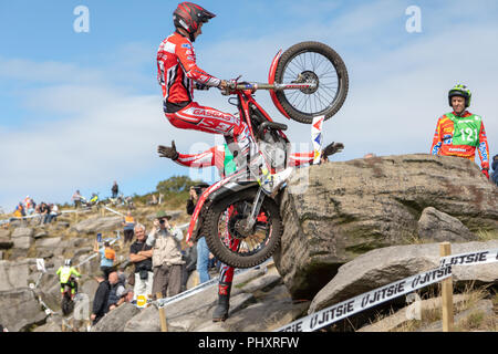 Silsden, Großbritannien. 2. September 2018. Die besten internationalen Reiter Wettbewerb die britische Runde der Welt Studien GP. Ergebnisse - Platz 1 - Toni Bou. Zweiter Adam Raga. Dritte - Miquel Gelabert. Vierte - takahisa Fujinami. Credit: RHB/Alamy leben Nachrichten Stockfoto