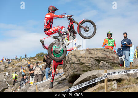 Silsden, Großbritannien. 2. September 2018. Die besten internationalen Reiter Wettbewerb die britische Runde der Welt Studien GP. Ergebnisse - Platz 1 - Toni Bou. Zweiter Adam Raga. Dritte - Miquel Gelabert. Vierte - takahisa Fujinami. Credit: RHB/Alamy leben Nachrichten Stockfoto