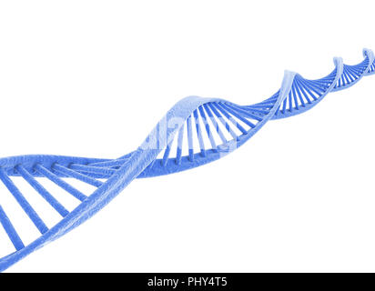 Grüne DNA-Modell auf weißem Hintergrund Stockfoto
