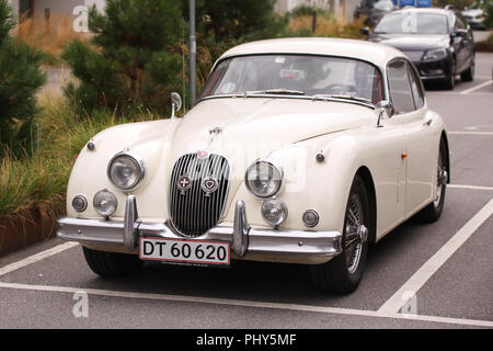 Kopenhagen, Dänemark - 1 September, 2018: Jaguar Mark 2 Auto - Vorderansicht Stockfoto