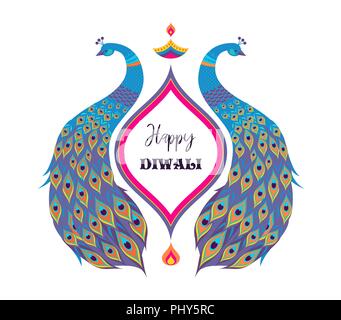 Happy Diwali Hindu festival Banner, Karte. Brennende diya Illustration, Hintergrund für leichte Festival von Indien Stock Vektor