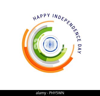 Indische Urlaub, Happy Independence Day Feier, Poster und Banner Design Stock Vektor