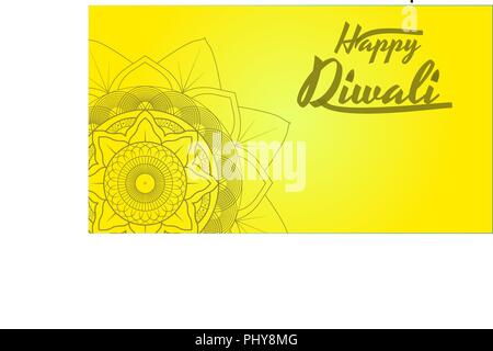 Diwali Festival Grußkarten, Flyer, Hintergrund Vorlage mit Mandala Stock Vektor