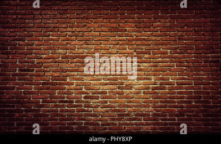 leeren Raum mit roten Backsteinmauer und Holzboden Stockfoto