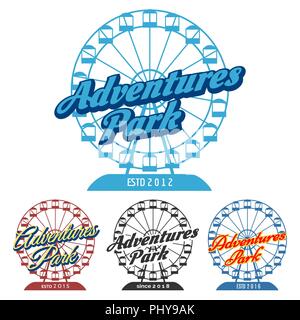 Fun Park logo mit Riesenrad Stock Vektor