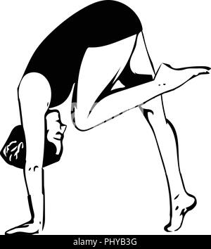 Frau Yoga, abstrakten Linien zeichnen Vector Illustration Stock Vektor