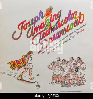 Joseph und das erstaunliche Technicolor Dreamcoat musical Album Cover Stockfoto