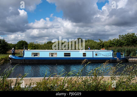 Falkirk, Großbritannien - 09 August 2018: EIN 15-04 meist mit dem Namen harmlos am Ufer des Forth und Clyde Kanal im Helix gebunden Stockfoto