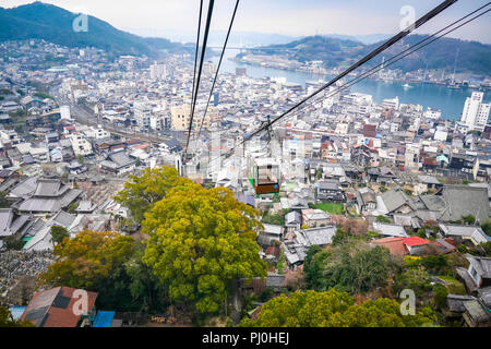 Mt. Senkoji Seilbahn in Onomichi Stadt Hiroshima. (Japan) Stockfoto