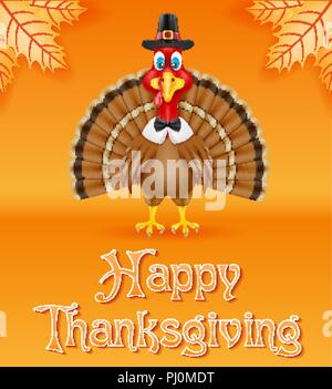 Thanksgiving Truthahn vogel Vector Illustration auf Hintergrund isoliert Stock Vektor
