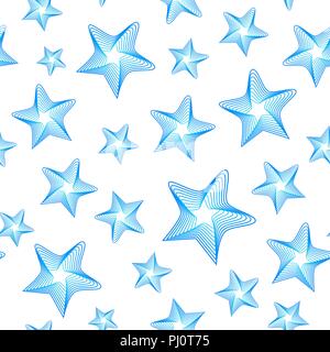Vektor blaue Sterne nahtlose Muster Stock Vektor