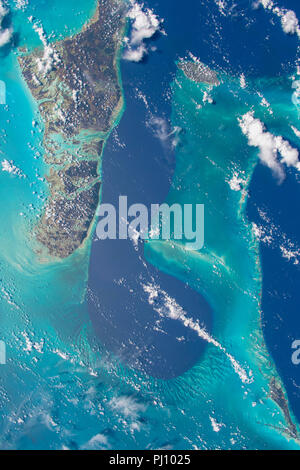 Antenne der Zunge des Ozeans in den Bahamas Stockfoto