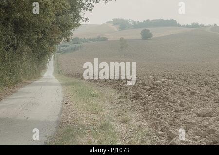 Isolierte Pfad in der italienischen Landschaft (Pesaro, Italien, Europa) Stockfoto