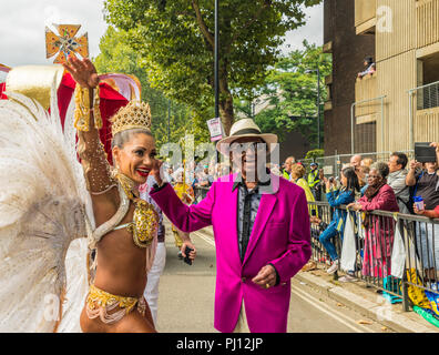 Notting Hill Carnival in London. 27. August 2018. Ein Blick auf einige der Teilnehmer an der Notting Hill Carnival in London Stockfoto