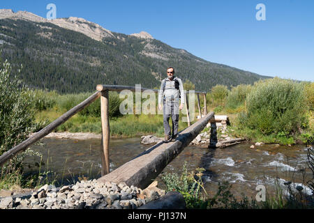 Kreuzung Clear Creek an der Brücke in der Nähe von Green River Lake, Wyoming, USA Stockfoto