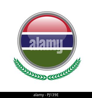 Gambia Flagge klicken. Gambia Flagge Symbol. Vector Illustration von Gambia Flagge auf weißem Hintergrund. Stock Vektor