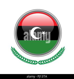 Libyen Flagge klicken. Libyen Flagge Symbol. Vector Illustration von Libyen Flagge auf weißem Hintergrund. Stock Vektor