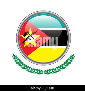 Mosambik Flagge klicken. Mosambik Flagge Symbol. Vector Illustration von Mosambik Flagge auf weißem Hintergrund. Stock Vektor