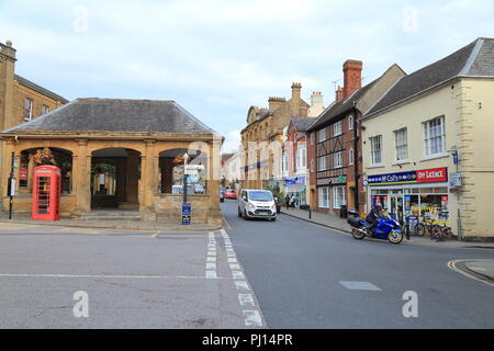 Stadtzentrum und historischen Der Markt Haus unter Denkmalschutz in Ilminster, Somerset Stockfoto