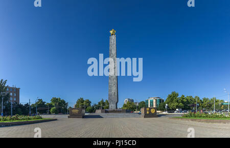 ODESSA, UKRAINE - 08.14.2018. April 10 benannten Platz der Tag der Befreiung von Odessa aus der Deutsch-rumänische NS-Insassen zu gedenken. Stockfoto