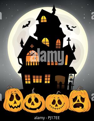 Haunted house Silhouette theme Bild 8-eps 10 Vector Illustration. Stock Vektor