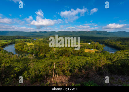 Wide-angle Shot der Shenandoah River von Cullers übersehen. Stockfoto