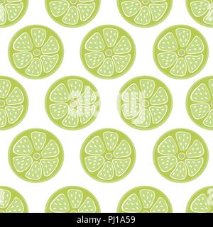 Green Citrus nahtlose Hintergrund, modisch, einfachen Vektor Kalk Hintergrund. frische Sommer Vitamin Stock Vektor
